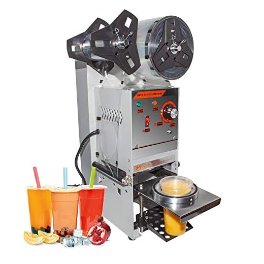ALDKitchen Boba Cup Sealing Machine Commercial | Semi-Automatic Cup Sealer | 400-600 cups/h | Cups 3.5” & 3.7” (90 mm & 95 mm) diameter/ 6” (150 mm) max height