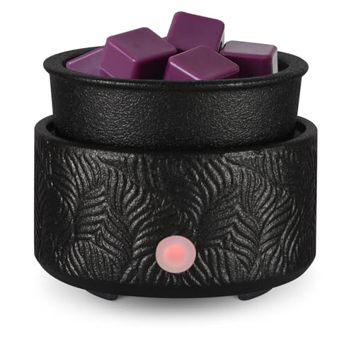 copinpin Electric Wax Melt Warmer 4-in-1 Candle Warmer for Scented Wax Melter Cute Ceramic Fragrance Wax Burner for Home Office Bedroom Deco Gift for Women Black