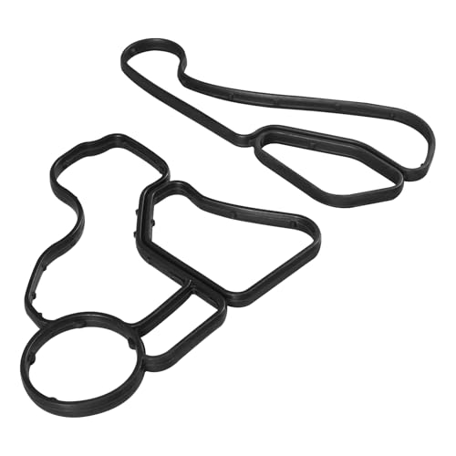 Image of Bevinsee Engine Oil Filtrar Housing Gasket Compatible with N54 N55 S55 N20 N52 E92 E90 E91 E60 E61 E84 323i 325i 328i 328xi 330i 335i 525i 528i X1 X3 X5, Cooler Seal Replace 11428637820, 11428637821