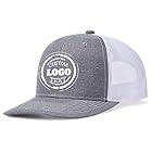 Customized Trucker Hats for Men Women Bulk Custom Caps Design Your Own Logo Text Image Personalized Baseball Cap for Gifts Sports Light Grey/White Hat 4