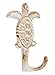 Marco Cast Iron Sea Turtle Double Wall Hook - Whitewash Finish - 3.75