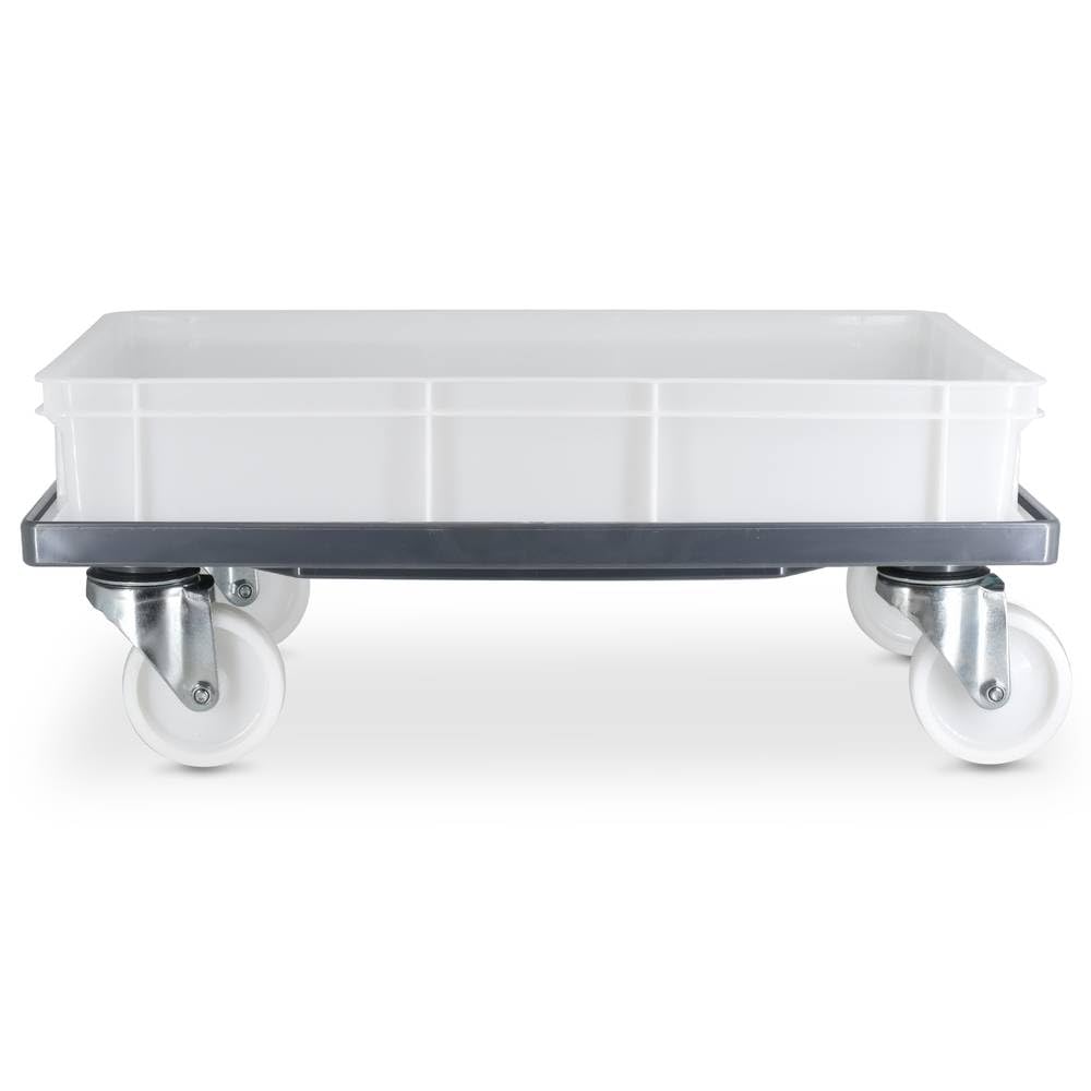 Erre4M Carrello porta casse, Carrello cassette pizza, Carrello in plastica porta ceste con griglia cm 60x40