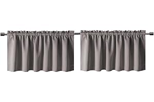 Light Grey 20 Inch Kitchen Curtains for Bay Windows