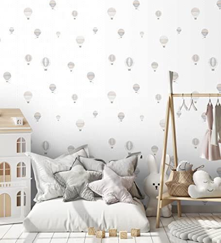 GAULAN 500232125 - Papel pintado infantil para bebe de globos aer...