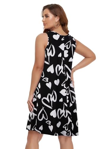 Image of BELAROI Women Casual Summer Beach Dresses Plus Size Sundress V Neck Pockets Swing Tank Dress Cover Ups