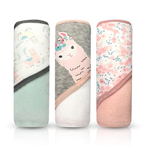 Image of MODERN BABY 3 Pack Hooded Baby Towels Set for Newborn & Infant Boys & Girls Baby Bath Towels