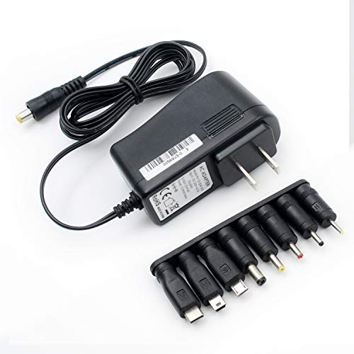 Replacement AC/DC Adapter 5V 1A 2A 2.5A 3A Power Adapter Charger w/ 8 Tips for USB Hub, TV Box, LED Pixel Light, Tablet, Camera, BT Speaker, GPS, Toys, Webcam, Router and More 5V Electronics