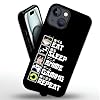 Funny Anime Style Otaku Slogan Hybrid 2-Layer Protective Phone Case for iPhone 16 Pro Black - Image 2