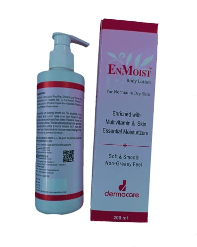 Image of Dermocare EnMoist Multivitamin Dry Skin Moisturiser Body Lotion, 200ml (Pack of 2)