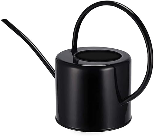 Retro Style Gorgeous Long SpoutIron Watering Can Herramienta de jardinería 1.7 L (negro)