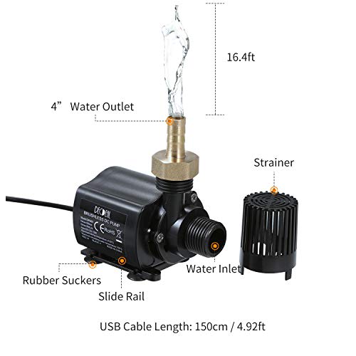 Loijon DECDEAL Bomba de água sem escova Ultra-silenciosa DC12V Micro Bomba de água sem escova Bomba
