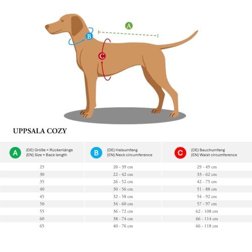 HUNTER Hundemantel UPPSALA COZY, Farbe: anthrazit/grau, wasser- und windabweisend, wärmendes Innenfutter, reflektierend, optimaler Komfort, waschbar bei 30 °C, für kalte Tage, Größe: 45