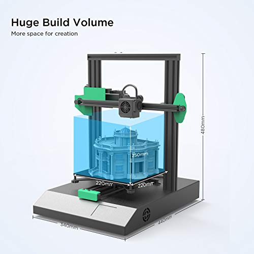 3D Drucker, 3D Printer mit 2,8 Zoll Touchscreen, Große Druckbereich von 220 x 220x 250 mm, Automatische Nivellierung, Heizbett für 1,75 mm Filament PLA, ABS (3D-ET4) - Image 7
