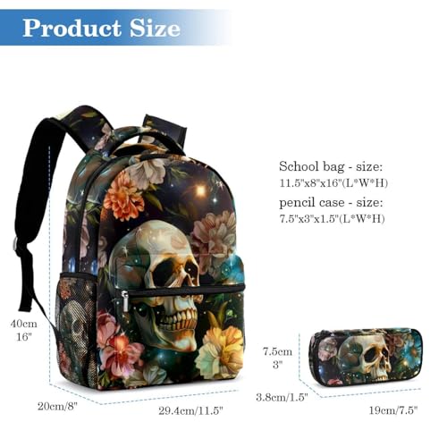 Sac d'école grande capacité motif tête de mort pour éviter les sacs déchirés