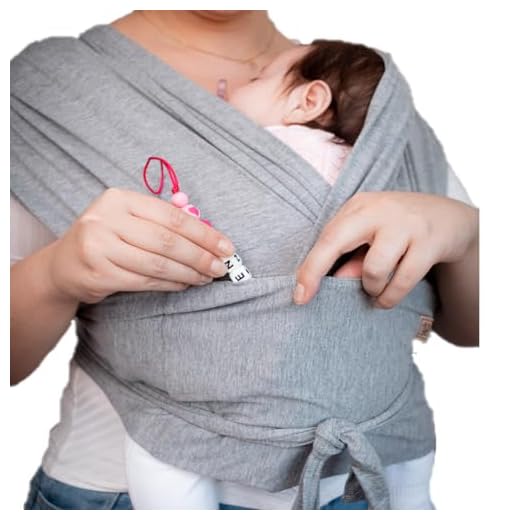 Wrap Sling de Bebê Carregador Canguru de Vestir Little Beni (CINZA, M)