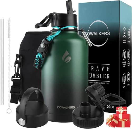 Catálogo para Comprar On-line Termos para agua al mejor precio. 41 64oz Botella Térmica de Acero Inoxidable de 2 Litros, Termo Grande para Agua Fría de Metal para Mantener Frío, con Pajita y 3 Tapas para Gimnasio, Deportes y Oficina (Crush...