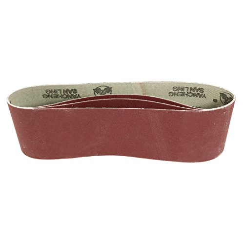 sourcingmap 3-Inch x 21-Inch Aluminum Oxide Sanding Belt 320 Grits Sandpaper Lapped Joint for Belt Sander 3pcs
