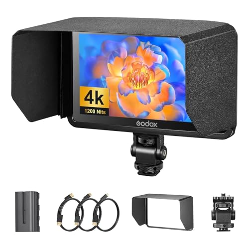 Godox GM6s ^b`XN[ fW^჌tJ tB[hj^[ 5.5C` IPS 4K 1920x1080 IPS XN[ ^b`Rg[ HDMI 3D LUT 1200 nits 160°Lp Type-C/DC/obe