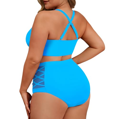 Image of American Trends Womens Plus Size Bikini Set - Tummy Control, High Waisted 2 Piece Swimsuits Bathing Suits