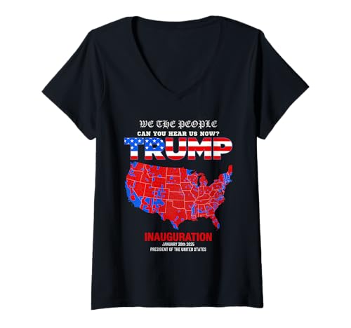 Donna Memorabilia del Giorno dell'inaugurazione del presidente Donald Trump 2025 Maglietta con Collo a V