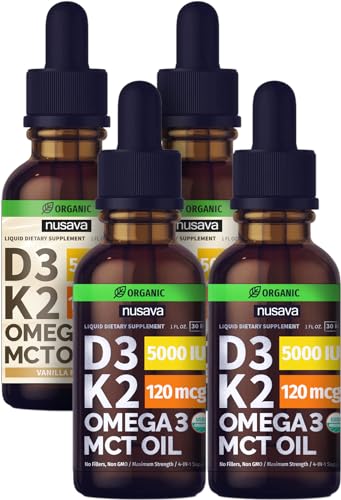 Amazon.com: NUSAVA Unflavored & Vanilla Vitamin D3 K2 Liquid Drops