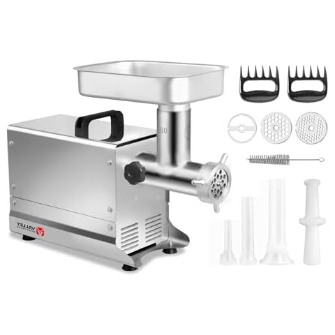 Valley Sportsman #8 Stainless Steel Electric Meat Grinder, 0.4 HP 300W, Powder Coating, Heavy Duty Industrial Meat Grinder, Ideal for Commercial and Regular Use Cover