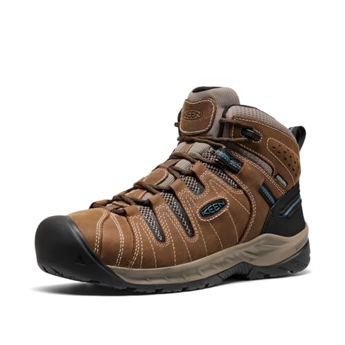 KEEN Utility Men's Flint 2 VersaTREAD Non Slip Mid Height Steel Toe Waterproof Work Boots, Cascade Brown, 11 EE