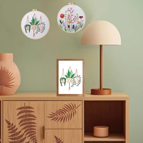 Image of Topapfo 4 Pack Flower Embroidery Beginners Kits for Adults, Cross Stitch Starters Kits Needlepoint with Stamped Embroidery Patterns, Hoops, Thread, Needles, Threaders