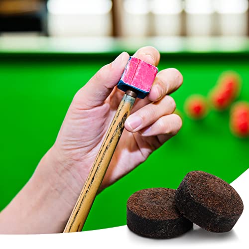 Grevosea 20 Pieces Billiard Pool Cue Tips, 13Mm Pool Stick Tips Pool Cue Tips Replacement Kit For Pool Cues And Snooker Leather Brown #TOP2