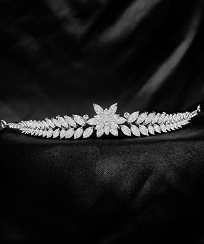 Tiara y corona chapada en oro blanco accesorios para el cabello de novias y reinas 6