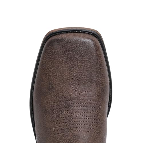 Image of IUV Cowboy Boots For Women Square Toe Cowgirl Wide Mid Calf Western Boots | Comfortable, Pull-on, Colorful Embroidered, Vintage-modern, Stylish for Daily Life and Outdoor Adventures.