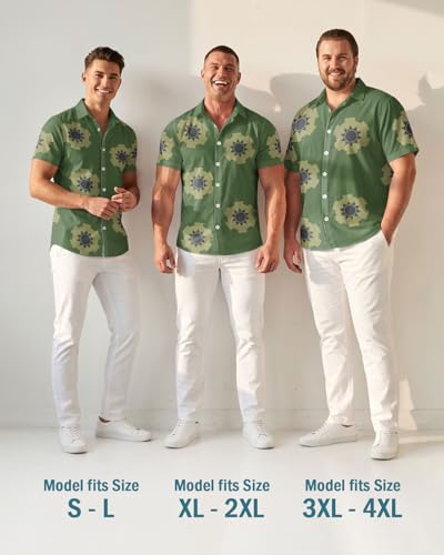 Image of 99TIMORO Funny Film Summer Button Down Shirt Men Short Sleeve Top | Movie Character Hawaiian Shirts for Men Lightweight Breathable Beach Vacation Business Casual Summer Gifts Classic Fit