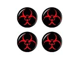 GRAPHICS & MORE Zombie Outbreak Response Vehicle Biohazard Red - Wheel Center Cap 3D Domed Set of 4 Stickers