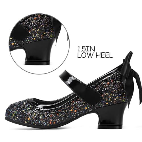 Image of K KomForme Girls Dress Shoes Toddler Glitter Mary Jane Heels