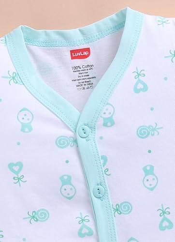 Image of LuvLap Baby Boys & Girls Regular Fit 100% Cotton Half Sleeve Jhabla Pack of 4