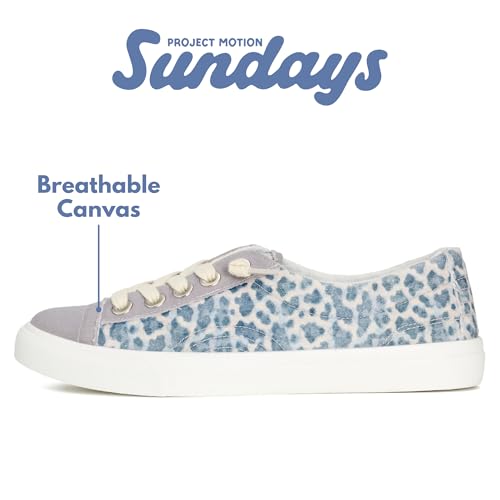 Image of Sundays Canvas Sneakers Women - Memory Foam Insole with Breathable Canvas Shoes for Women Footwear - Non-Slip with Lightweight and Comfortable Womens Sneakers