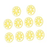 [GARIOUANS] 10個木製レモン型ウッドスライス 木片装飾品 壁掛けドア飾り 夏パ