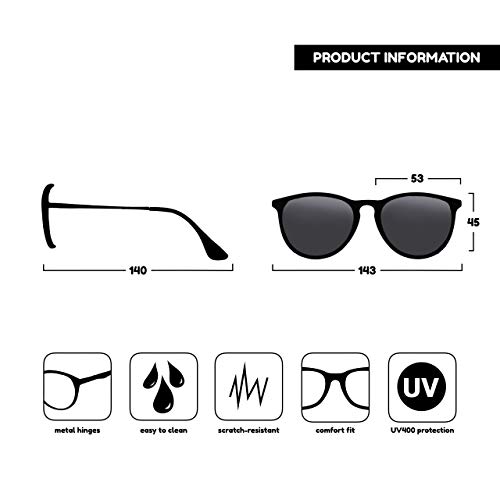 OPULIZE JET Reading Sunglasses for Women Men,Tinted Lens with UV400 Protection,Scratch Resistant Round frame with Spring Hinges,Black Front Silver Arms +2.5 (Pack of 1)4