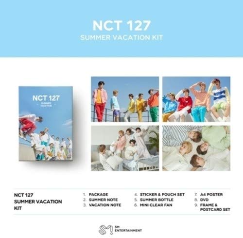 Amazon Com 2019 Nct 127 Summer Vacation Kit Incl 80p Summer Note 80p Vacationnote Sticker Pouch Set Summer Bottle Mini Clear Fan A4 Poster Dvd Frame Postcard Set Movies Tv
