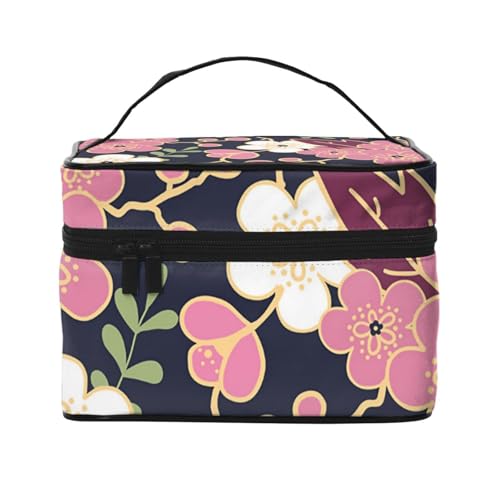 桜 花柄 和柄 和風 化粧ポーチ 大容量 洗面用具入れ コスメポーチ メイクポーチ トラベルポーチ コスメ収納 小物入れ 旅行グッズ 出張先 多機能的 超軽量 プレゼント