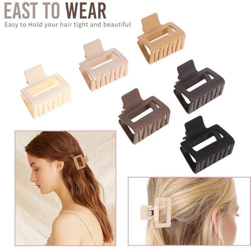 Image of ANNA CREATIONS 12 Pcs Korean Fashion Matte Hair Claw Clips Strong Hold Hair Clutcher for Thick & Thin Hair Accessories for Women & Girls