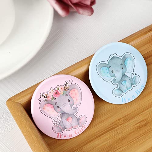 Imagitek 40 Pcs Elephant Gender Reveal Button Pins Team Boy Girl Button Pins For Baby Shower Party Favors Gender Reveal Party Favors Baby Shower Party Supplies #TOP2