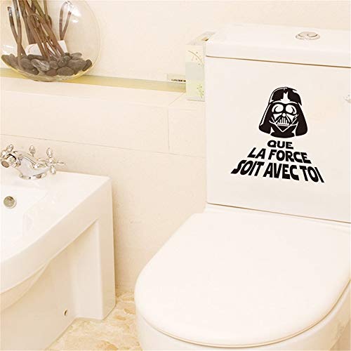 stickers muraux 3d Autocollant de toilette drôle WC Autocollant Star War Home Decor Français