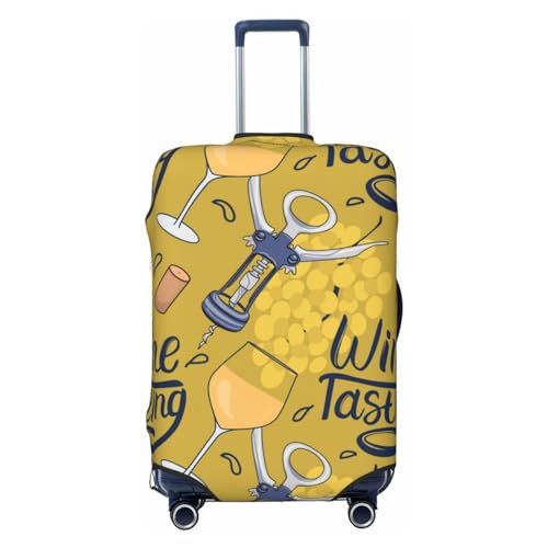 White Wine Seamless Luggage Cover Washable Elasticated Luggage Covers for Suitcase tsa Approved Stylish Dust and Scratch Resistant Luggage Case Protector for Kids and Adults -