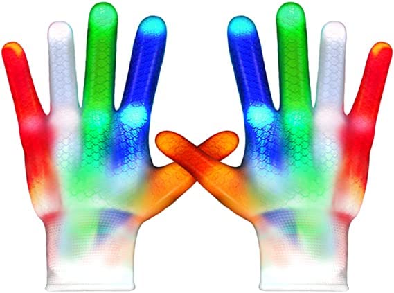 Evolluxi® LED Gloves 5 Colors 6 Modes LED Flashing Gloves Finger Light up Gloves Rave Gloves for Halloween Christmas Cool Fun Toys Gifts