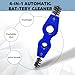 Lyxheth 4 in 1 Car Battery Cleaning Brush, Car Battery Terminal Cleaner, Anti-Rust Auto Battery Cleaner with Steel Wire, Battery Cleaner Tool Car Accessories for Cleaning Auto Battery Post (Blue)