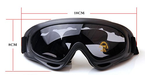 OYMI UV Protection Windproof Dustproof Outdoor Sports Ski Glasses Army Tactical Military Airsoft Goggles Snowmobile Bicycle Motorcycle Football Safety Glasses Protective Goggles (Black, Gray) - Image 4