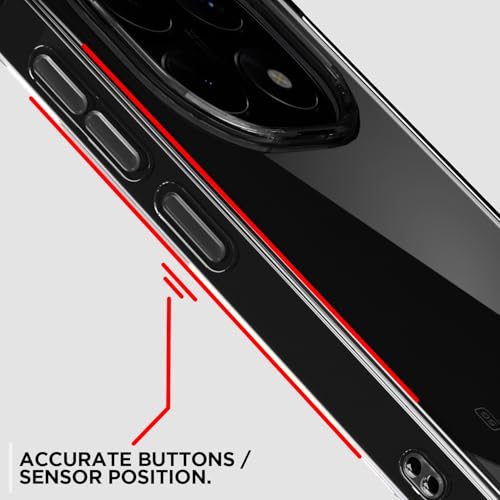 Image of Amazon Basics Back Cover for Redmi Note 15 Pro 5G PC + TPU Clear Transparent Raised Edges Shockproof Protective Phone Bumper Case (Transparent)
