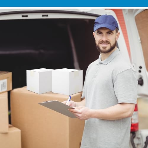 Image of Qilery 200 Pcs Small Shipping Boxes 6x6x6'' Corrugated Cardboard Box | Heavy Duty Small Shipping Boxes for Packaging Moving Small Business Storage, Mailing, White