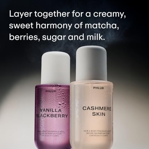Image of PHLUR Cashmere Berry Body Mist Duo, 8 Fl Oz Each ($78 Value) | Includes Cashmere Skin and Vanilla Blackberry Hair & Body Mists